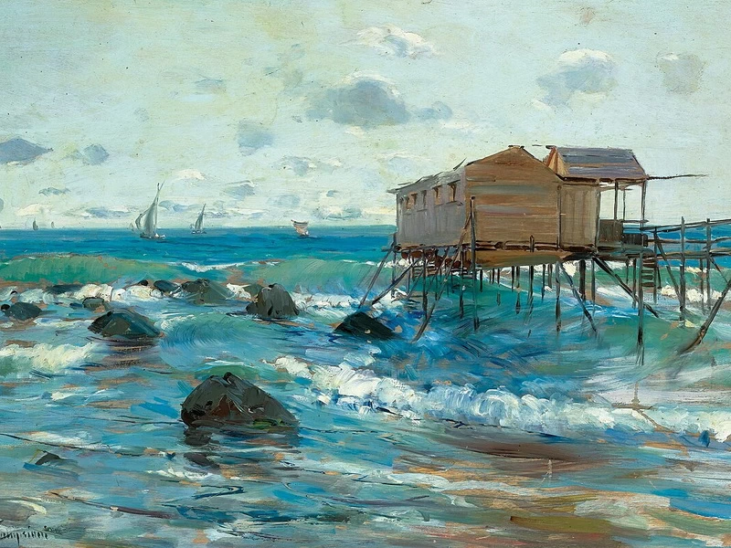 1848-Alceste Campriani - Trabucco sulla costa adriatica